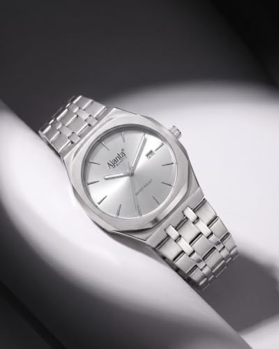 Image of Ajanta Quartz Vertex Dial Stainless Steel Date Display Watch for Men