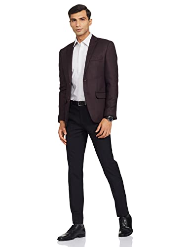 Image of Park Avenue Men's Slim Fit Blazer (8907663088432 PMJL01853-O7 116 Dark Brown)