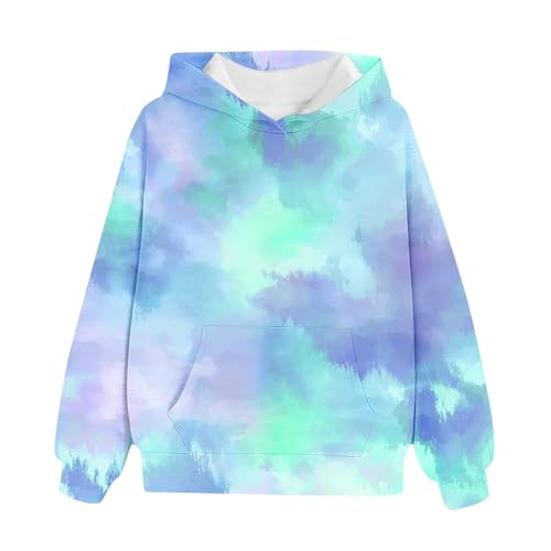 Cute Hoodies for Girls Tie Dye Oversized Pullover Tops Long Sleeve Trendy Sweatshirts Preppy Clothes 3-14 Years2