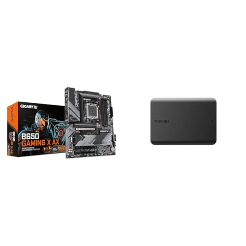 Image of GIGABYTE B650 Gaming X AX & Toshiba Canvio Basics 2TB Portable External Hard Drive USB 3.0, Black - HDTB520XK3AA
