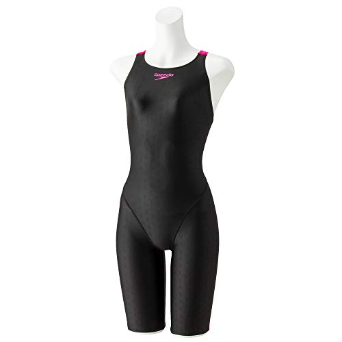 Speedo(スピード) 競泳水着 FLEXΣII Junior Semi Openback Kneeskin II フレックスシグマツーセミオープンバックジュニアニースキン II 水泳 ガールズ SCG12050F ブラック/マジェンタ2 120