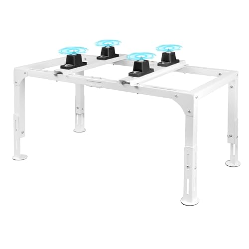 Eastrexon Mini Split Ground Stand, Adjustable Anti-Vibration Mini Split Stand w/ 400LBS Load Capacity, Heavy Duty AC Stand for 9,000-12,000 BTU Ductless Mini Split Air Conditioner Heat Pump