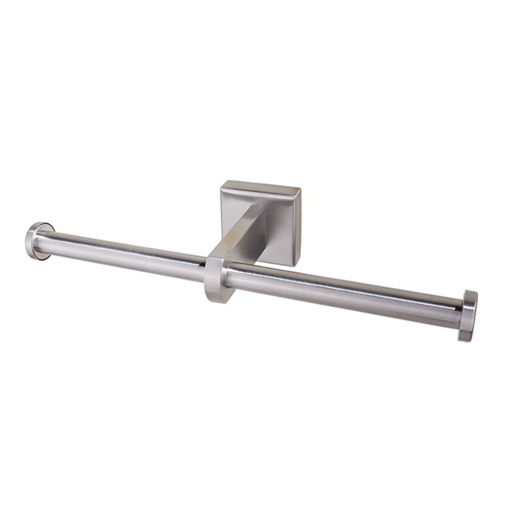 ZHDWM Towel Holder 304 Stainless Steel Single Towel Bar Rail, Screws Mounting Drilling Towel Rack, Wall Mounted, for Bathroom Kitchen Hotel, Silver，Black