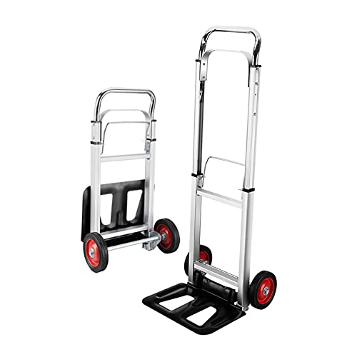 Carretilla portátil plegable de acero con ruedas sólidas miniatura 1