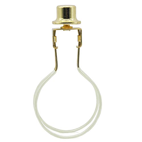 Lamp Shade Holder,Lamp Shade Light Bulb Clip Adapter,Clip On Lampshade Adapter Includes Finial and Lampshade Levellers,Spring Clip for Light Bulb (Gold)
