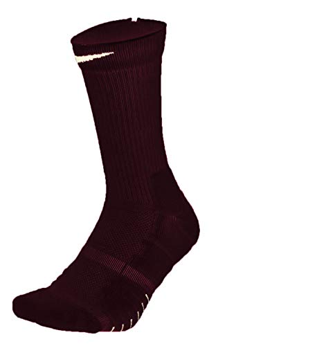 Nike Men`s Elite Quick Crew Socks 1 Pair (Maroon(PSK090-669)/White, X-Large)