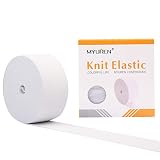 MYUREN 1-1/2 Inch by 10 Yard White Heavy Stretch High Elasticity Elastic Spool Knit Elastic Bands fo