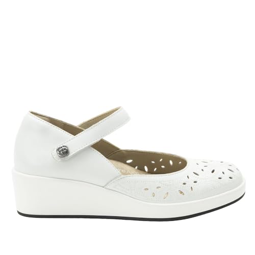 Image of Alegria Women's Hayes Leather Wedge Mary Jane Pump