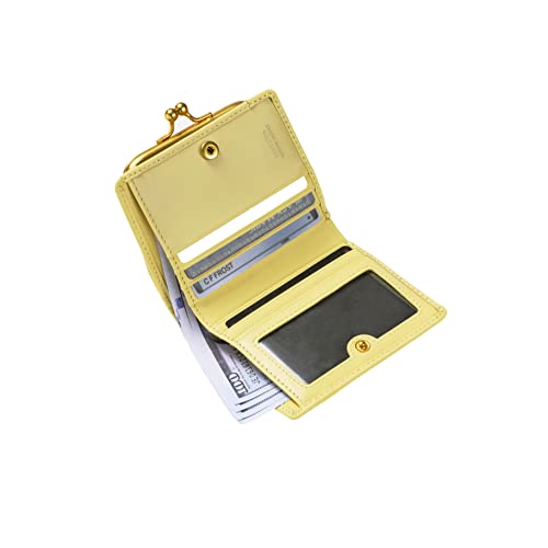 Cockatoo Stylish Women's Wallet with Genuine Nappa Leather, Bi-Fold Design, Kiss-Lock Coin Pocket and ID Window - Perfect for Small Essentials! (Mango)4
