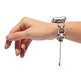 New Apple Watch Band Bracelet Crescent Moon Chain 38 40 41mm Watch Series 9 8 7 6 5 4 3 SE Stainless Steel iWatch Bands For Women Silver Black Rose Gold (Silver)
