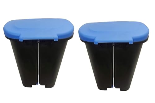 Image of Cello Plastic Pedal Step-On Garbage Dustbin 50 Ltr,Blue /Blue (COMBO)