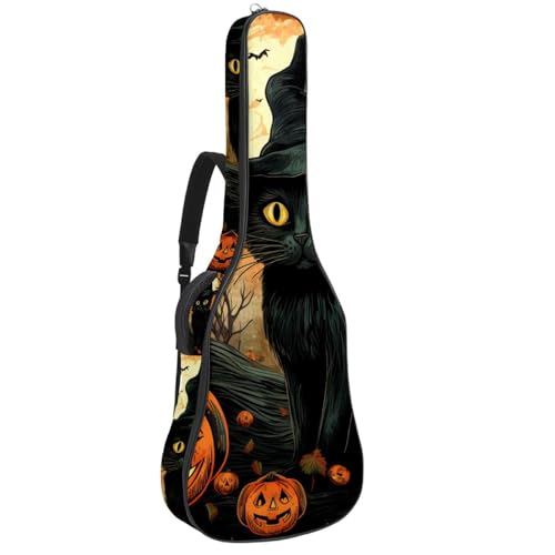 Housse pour guitare acoustique chat d'Halloween étui souple pour guitare classique