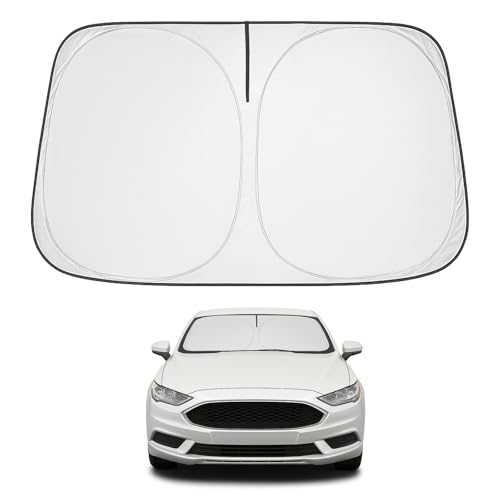 Image of Proadsy 2026 Upgrade Front Windshield Sun Shade Foldable Sunshade Protector Custom Fit 2013-2021 Ford Fusion Sedan Accessories