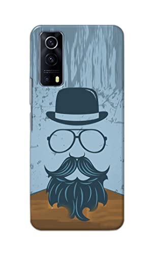 Image of PRINTFIDAA Mustache Beard and Hairstyle Hipster in Glasses Printed Designer Hard Case for Vivo IQOO Z3 Back Cover -(e) RPM1002