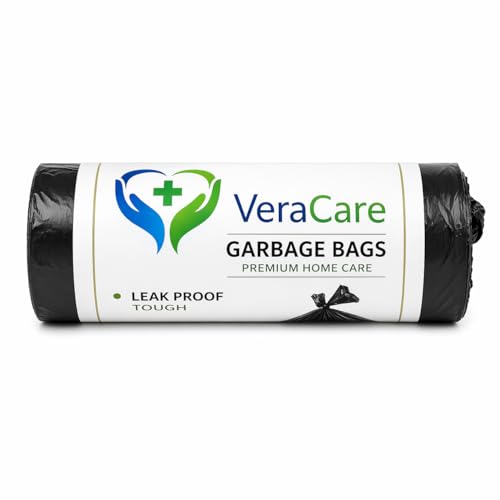 Image of VeraCare Eco-Friendly Garbage Bags | 30Pcs | Medium-19 x 21 Inches | 30 Bags x 1 Rolls | Black | Dustbin /Trash Bags with Detachable Drawstrings | For Dry & Wet waste (1)