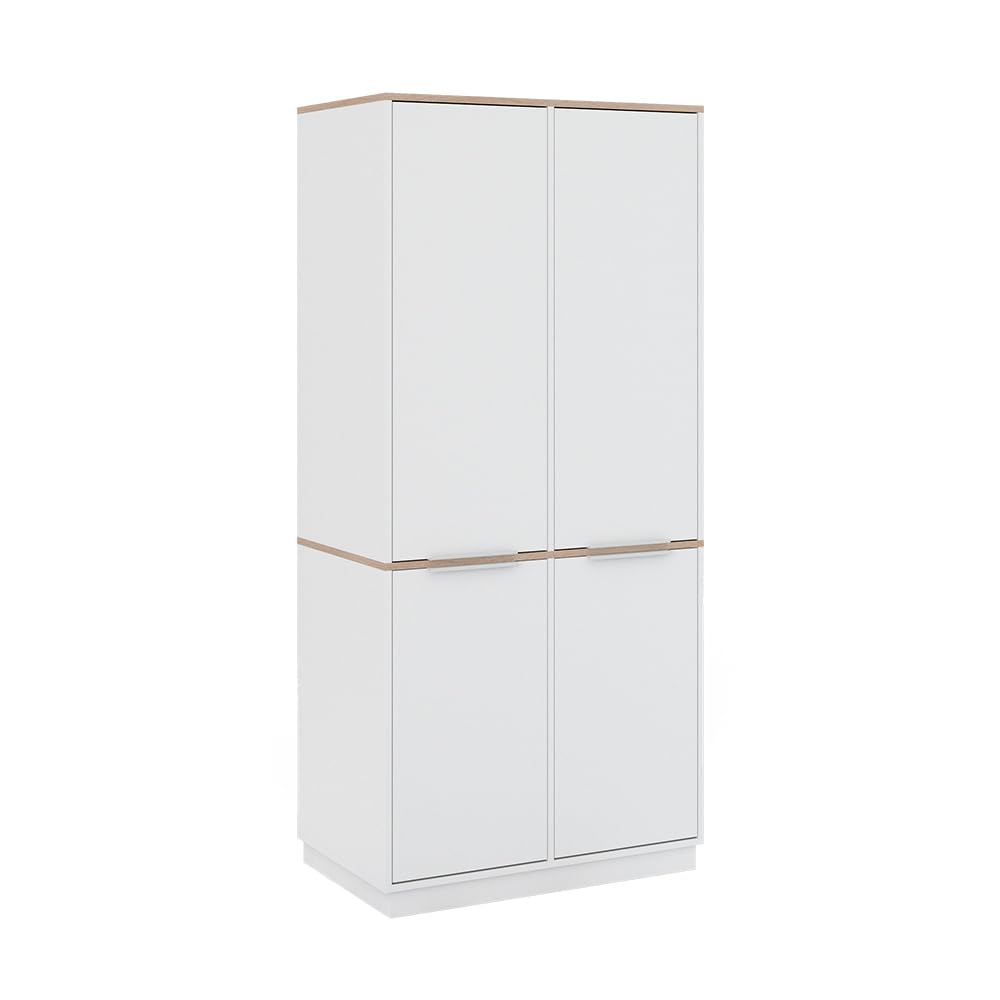 Vicco Étagère à dossiers Betti, Blanc/Sonoma, 82x179cm avec 6 étagères, pour Le Rangement des vêtements et Compatible avec des Meubles de la même série