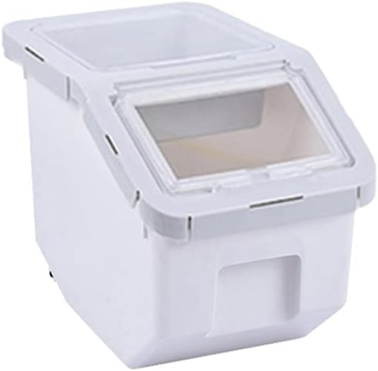 5kg Large Capacity Kitchen Food Storage Container Sealed Cereal Rice Storage Tank with Measuring Cup (B 35x26x23.5cm) (B 35x26x23.5cm)