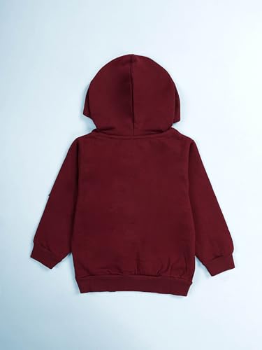 Image of KiddoPanti Unisex Solid Pullover Hooded Fleece Sweatshrit | Cotton Poly Fleece Fabric | Waist Length, Full Sleeve Hoodie | 2 Kangaroo Pockets | Winter Wear for Boys & Girls