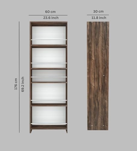 Image of SPECIALITY PANELS Kitchen Cabinet with 5 Open Shelves | Crockery Storage Cabinet | Space Organizer | Termites Resistance | Free Standing Wooden Cupboard for Kitchen Office Home | Walnut Brown Wood