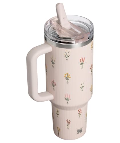 Image of STANLEY Quencher ProTour Flip Straw Tumbler | Leakproof Lid, Straw & Handle | Insulated Stainless Steel | Fits Cup Holders | Perfect Mother's Day Gift | BPA-Free | 40 oz | Rose Quartz Bouquets