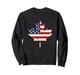 canada usa america hockey foglia d'acero canadese felpa