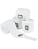 Harrison Howard Horse Polo Wraps Upgrade with Bling Leg Wraps for Horses 4-Pack Fleece Leg Wraps Stable Supplies White M