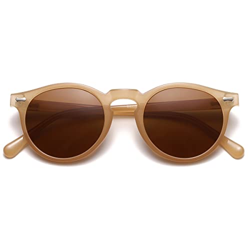 NIDOVIX Vintage Polarized Sunglasses for Men Women Round Retro Classic Fashion Eyewear UV400 Protection Sun Glasses