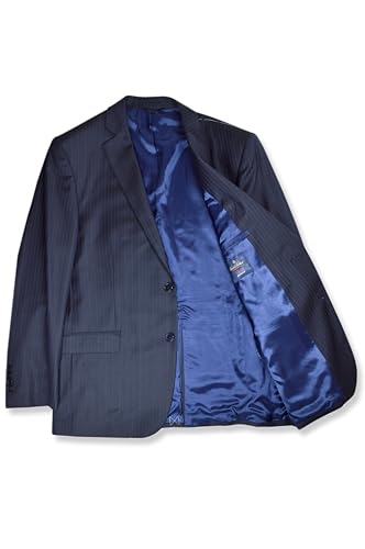 Brooks Brothers Men's Classic Regent Fit Woven All Wool 2 Pc. Suit Pants and Jacket, (40R Regular 34W x 32L, 137138 Navy Blue Striped)2