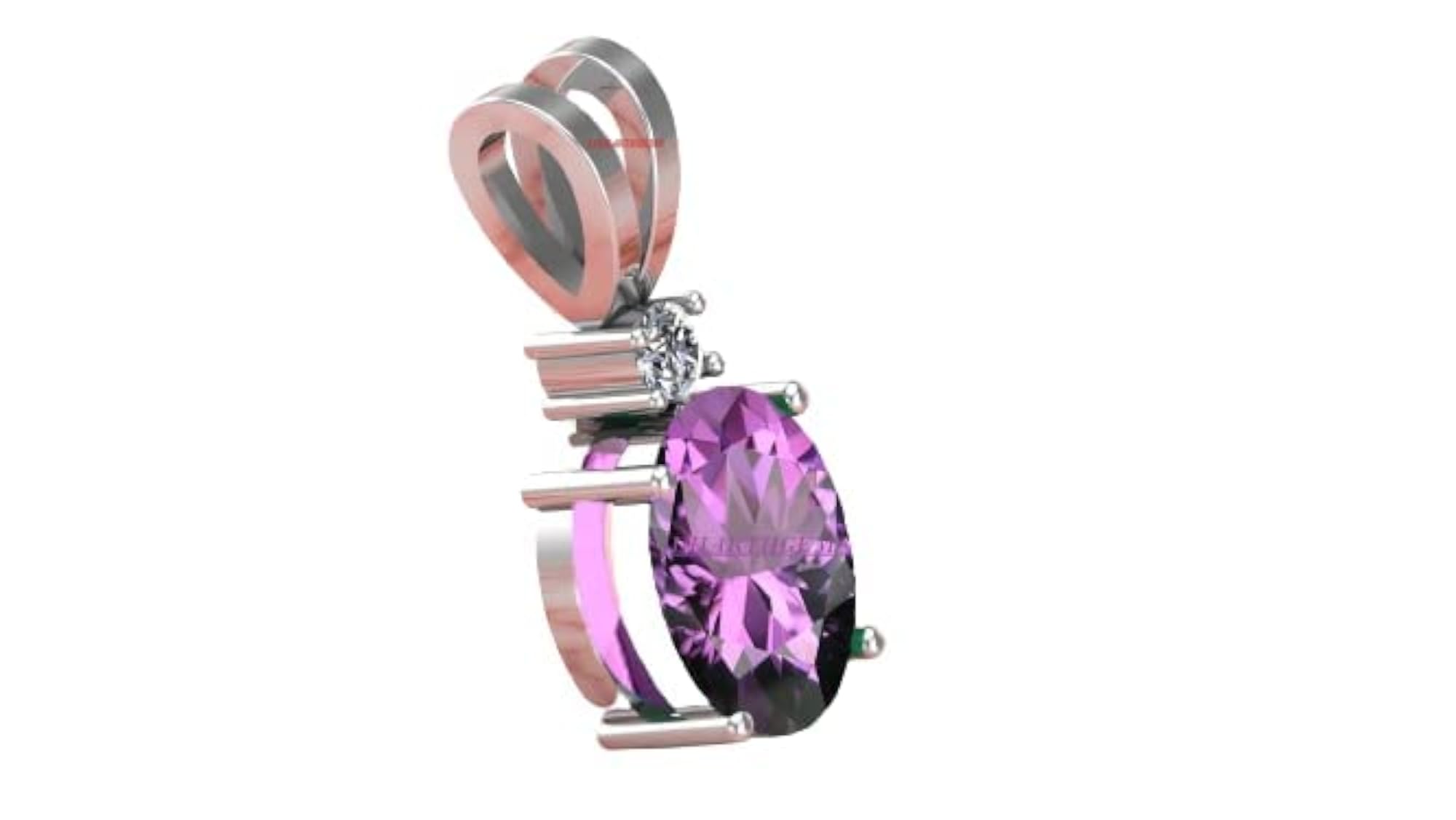 8.25 Carat Amethyst Silver Plated Pendant for Men & Women