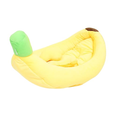 BELLIFFY 1 セット ペットベッド 犬 猫のコンドミニアム 装飾 屋外猫ハウス 猫ベッド pet bed pet supplies 漫画の暖かい巣 愛らしい暖かい巣 猫の巣 布 Yellow