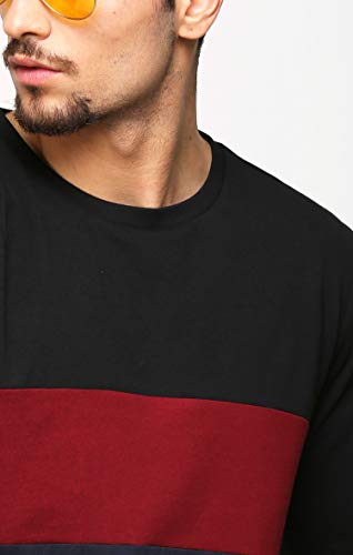Image of AELOMART Men's Full Sleeve Regular Fit T-Shirt (AMT1206-Pn,Black)
