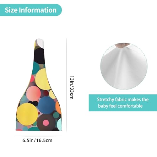 Newborn Baby Hat, Abstract Circle Painting Print Soft Top Knot Beanie Cap, Cute Baby Headwear for 0-6 Months Black4