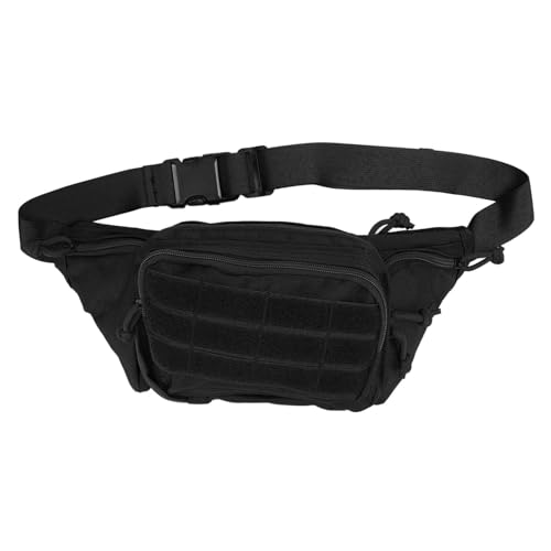 Bolsa Deportiva de Cintura, Nylon Ajustable, Transpirable, Portátil, Verde OD - Gran Capacidad, Diseño Multifuncional, Ideal para Running y Senderismo (Negra)