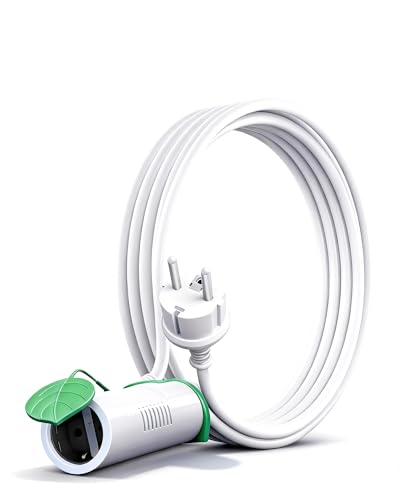 Alargador exterior IP44 de 5 metros con enchufe doble Schuko blanco