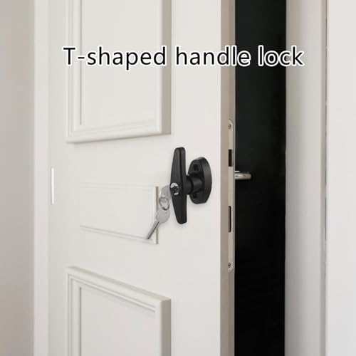 Durable Black Shed Door Lock Set with Long Stem & Key for Security