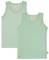 loud + proud Unisex Kinder Doppelpack, Feinripp, Bio Baumwolle Und GOTS Zertifiziert Unterhemd, Pistacchio, 110-116 EU