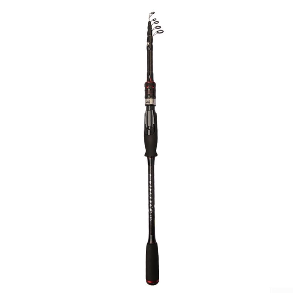 Caña de pescar telescópica de fibra de carbono elástica, ligera y portátil, ideal para pesca Luya Perch