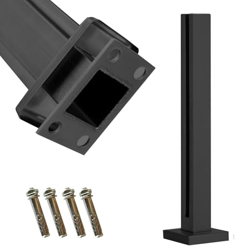 Poteau de garde-corps en verre en acier inoxydable noir 85 cm pour balcon haut de gamme