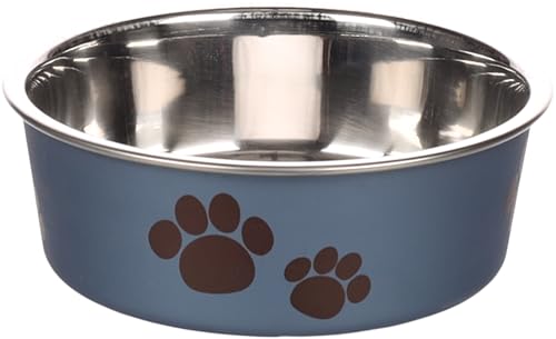 Hundenapf personalisiert aus Edelstahl XS 300 ml Dunkelblau – rutschfest, leicht & hygienisch – Futter- & Wassernapf mit Namen für kleine Hunde & Katzen