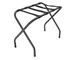 ZEKEYUN Folding Luggage Rack with Nylon Straps, Portable Suitcase Stand for Guest Room, Hotel, Bedroom, Camping, Travel Suitcase Holder, Black Metal Frame, 27.5 x 14.2 x 20.7 Inches