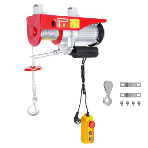 awolsrgiop Elektrische Seilwinde 1300W 800KG Elektrischer Kettenzug Motorwinde Hub Seilhebezug Seilzug Winde Kran Seilhebezug Seilwinde mit Kabel Elektrische Seilwinde für Haus Werkstatt Garage