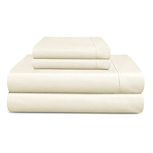 Adriana Tivoli California King 400 TC Cotton Sheet Set Extra-Long Staple Sateen Weave 100% Cotton 17" Deep Pocket Luxury Bedding from (Ivory, 4 Pcs)