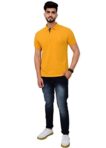 Image of 3BROS Men's Cotton Blend Half Sleeve Regular fit Comfortable Polo Neck T-Shirt (Pack of 1)