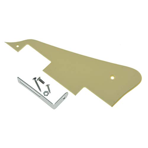 KAISH Pickguard simple 1 épaisseur avec support chromé pour Epiphone Les Paul Crème - Les Beatles, Paul McCartney, John Lennon, RIngo Starr, George Harrison KAISH Pickguard simple 1 épaisseur avec support chromé pour Epiphone Les Paul Crème