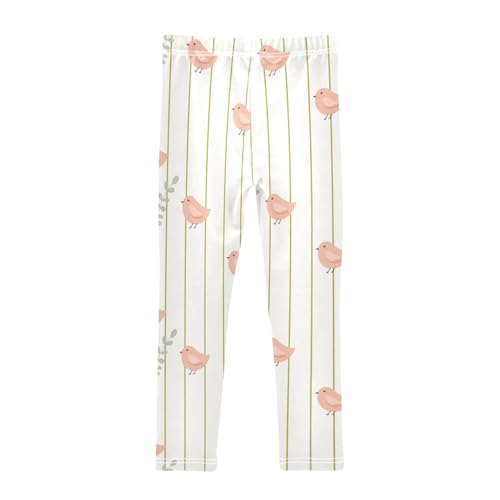 Lines Birds Girls Leggings,Workout Leggings for Girls Toddler Athletic Leggings Size for 3-10T2