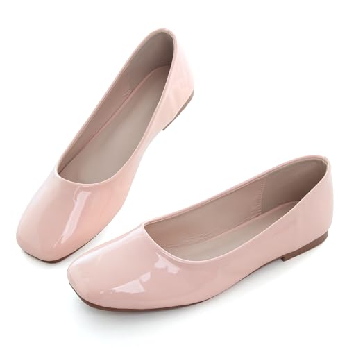 Image of Dear Time Women's Casual Foldable Ballet Flats Square Toe Ballerina Flats Shoes Comfortable