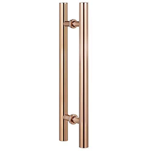 Poignée porte douche verre or rose 80cm, barre de tirage coulissante H