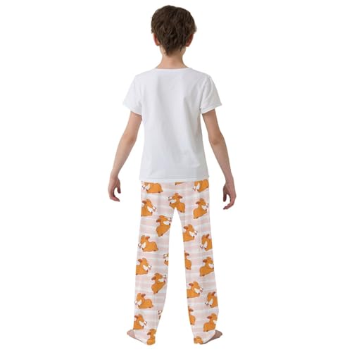 Boys' Pants Funny Cartoon Corgi Dogs Long Bottoms Jogger Pants Elastic Waist Trousers with Pockets S-XL3