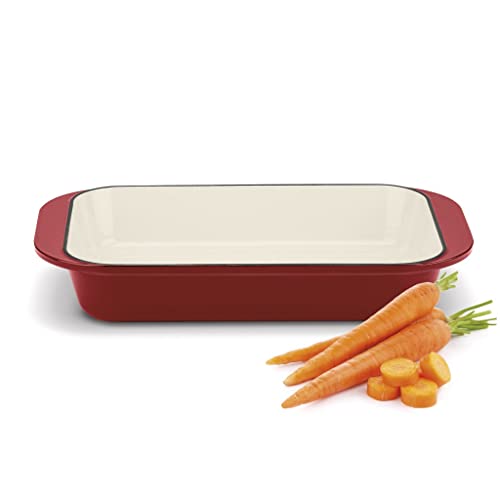 Image of Cuisinart CI1136-24CR Chef's Classic Enameled Cast Iron 14-Inch Roasting /Lasagna Pan, Cardinal Red