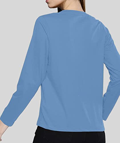 Image of Premium Plain Women V Neck Full Sleeves Cotton Tshirt. Festive,Offer,Discount,Sale,Limited Edition, Trending Tees and Tshirts.